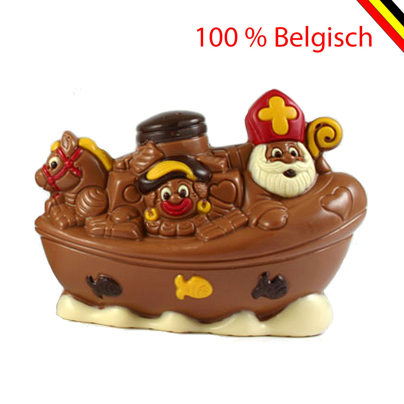 Gedecoreerde Chocolade Sinterklaas stoomboot